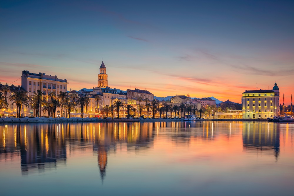 Split Croatia at night