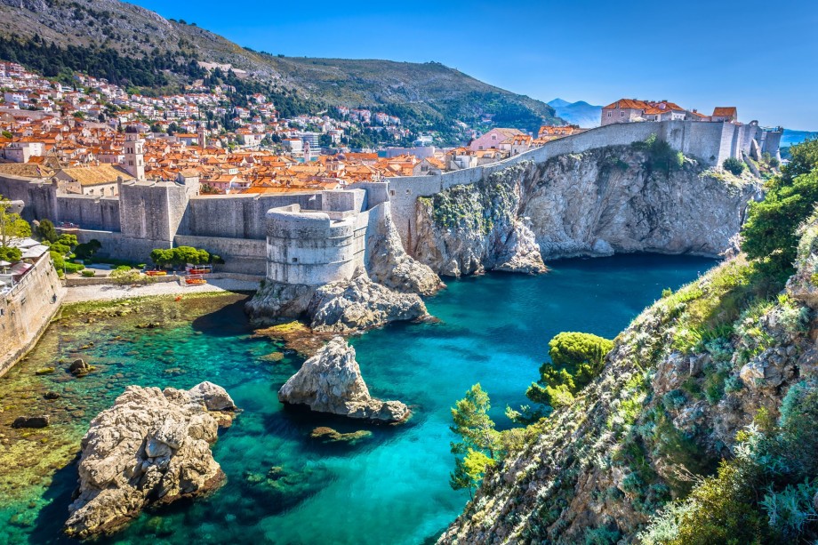 View of Dubrovnik from nearby clif